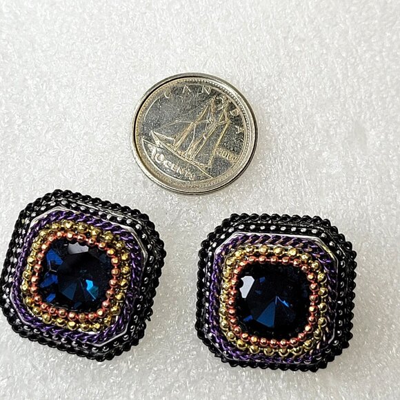Purple Square Earrings - Picture 4 of 8